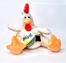 Worldwise GoDog Checkers Fat Rooster Chew Guard Toy White