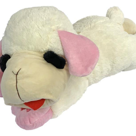 Multipet Lamb Chop Dog Toy w/ Pink Ribbon