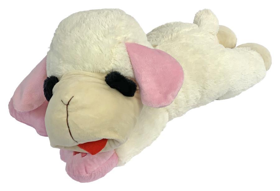 Multipet Lamb Chop Dog Toy w/ Pink Ribbon