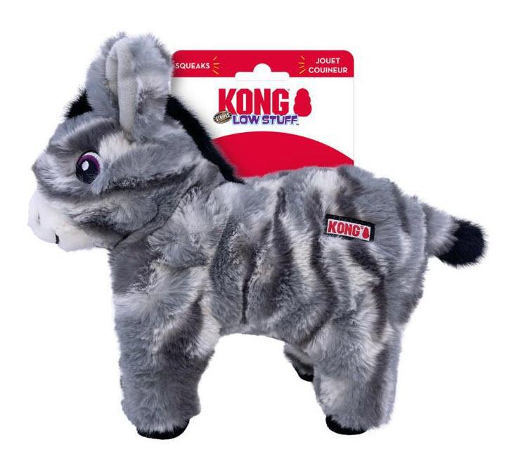 Kong Low Stuff Stripes Donkey Plush Dog Toy Medium