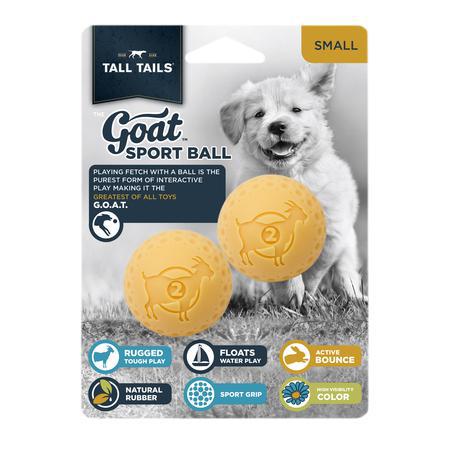 Tall Tails Dog Toy Goat Ball Yellow 2"