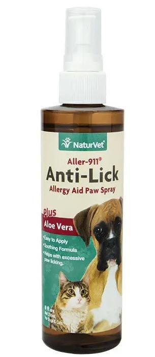 Aller-911 Anti-Lick Paw Spray Plus Aloe Vera Dog and Cat 8 oz