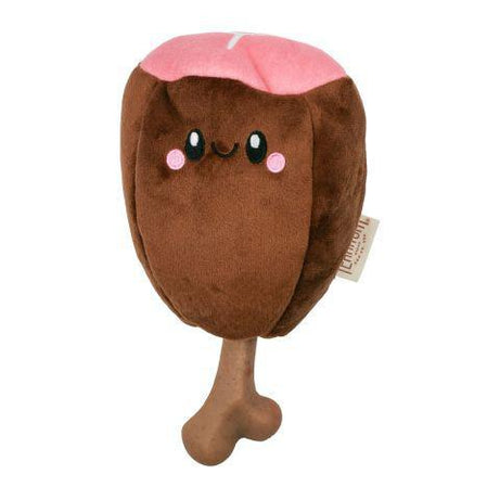 Territory Dog Toy 2 In 1 Plush Ham Meat On Bone 8"