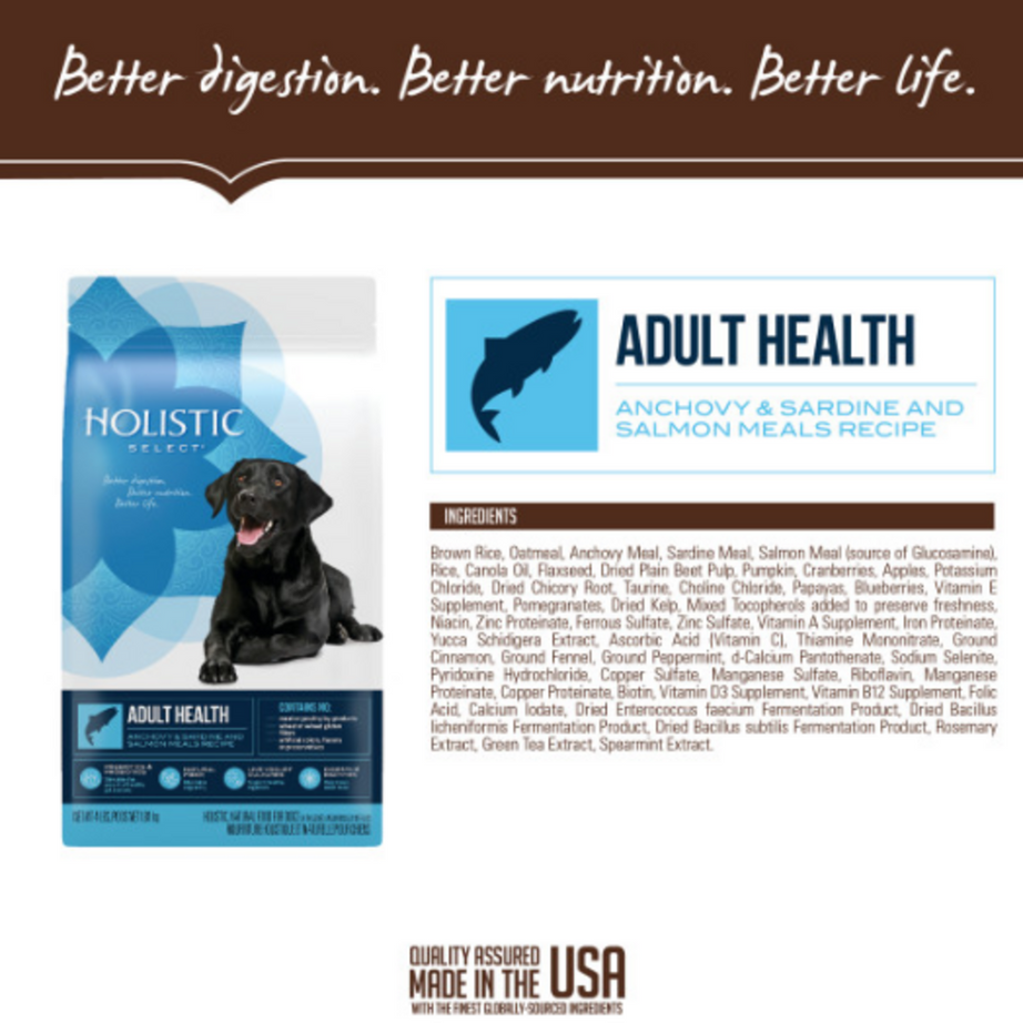 Holistic Select Natural Adult Health Anchovy, Sardine, and Salmon Meal Recipe Dry Dog Food