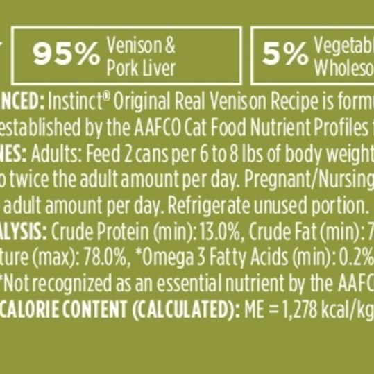 Instinct Grain-Free Venison Formula Canned Cat Food