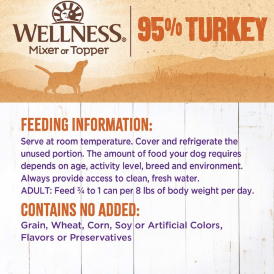 Wellness Natural Grain Free Adult 95% Turkey Canned Dog Food