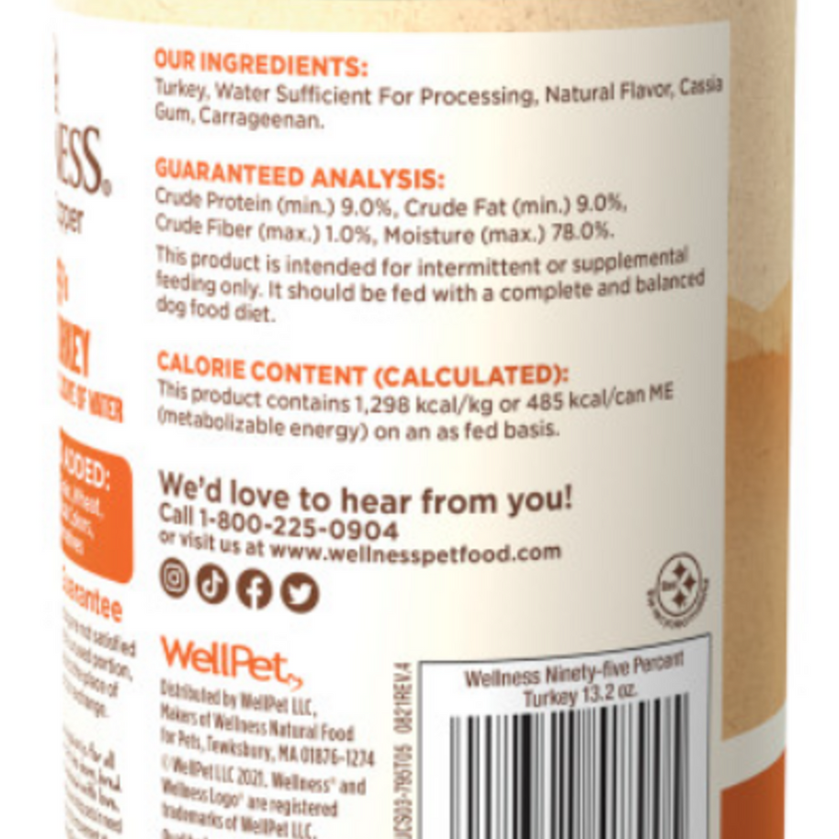 Wellness Natural Grain Free Adult 95% Turkey Canned Dog Food