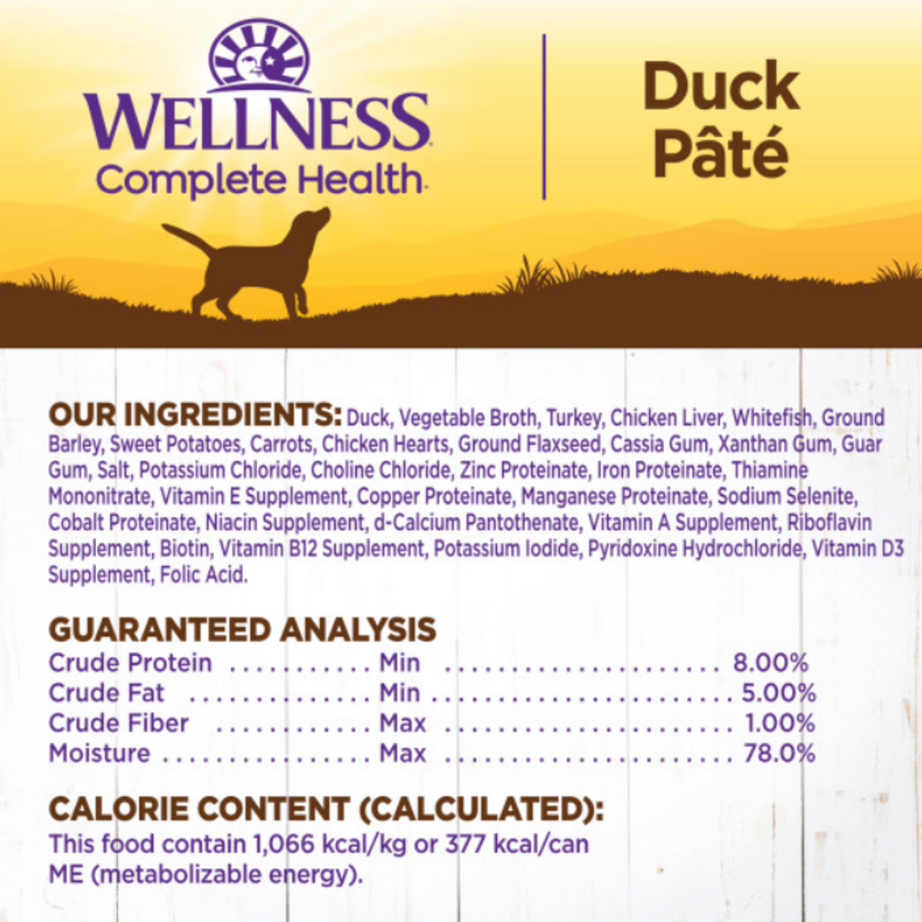 Wellness Complete Health Natural Duck and Sweet Potato Recipe Wet Canned Dog Food