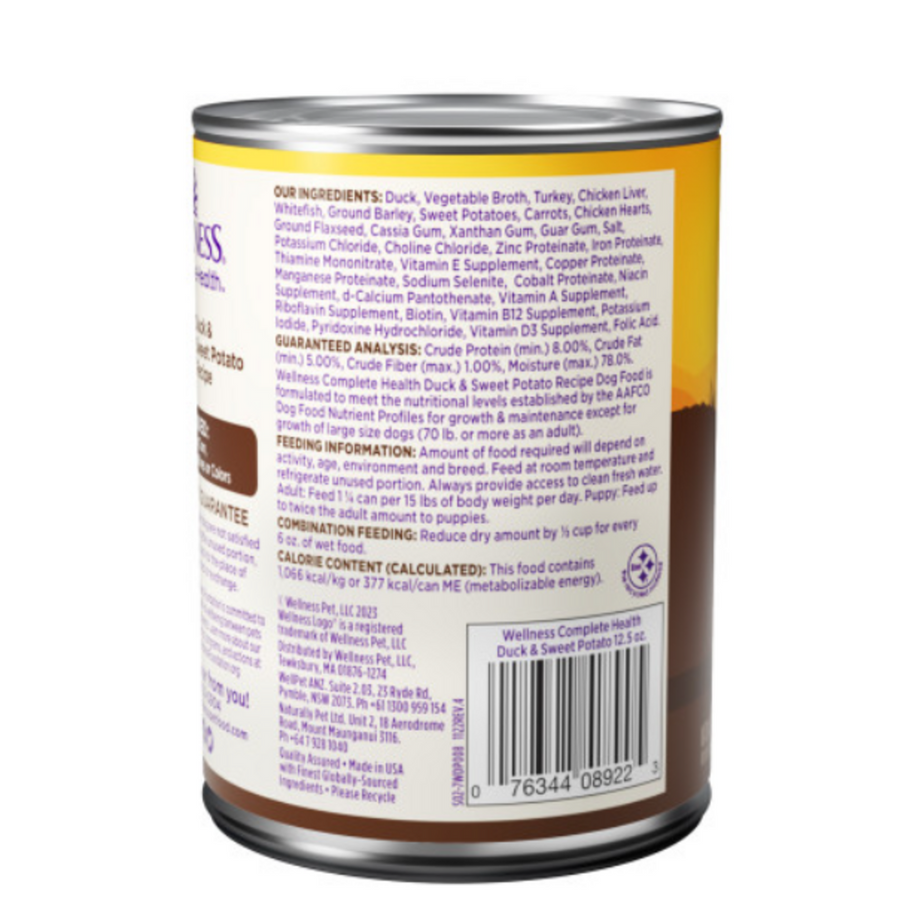 Wellness Complete Health Natural Duck and Sweet Potato Recipe Wet Canned Dog Food