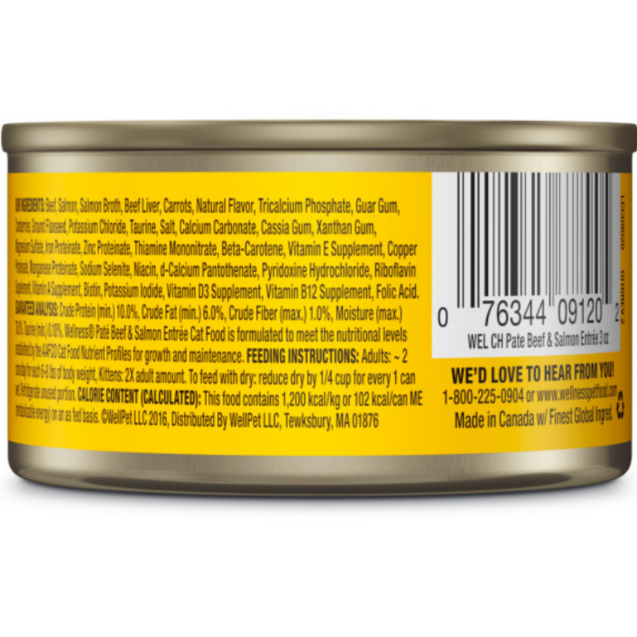 Wellness Complete Health Grain Free Natural Beef and Salmon Recipe Canned Cat Food
