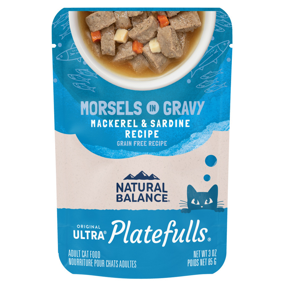 Natural Balance Original Ultra Platefulls Wet Cat Food, Mackerel & Sardine Morsels in Gravy Recipe