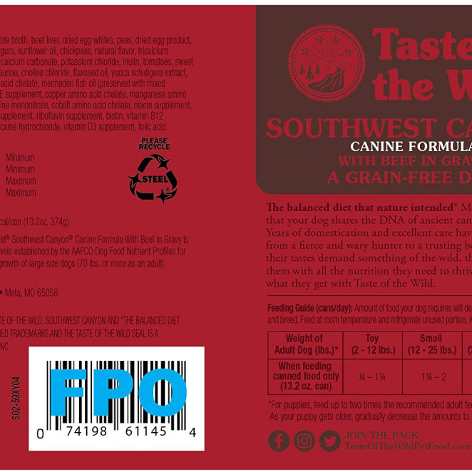 Taste Of The Wild Southwest Canyon Canned Dog Food