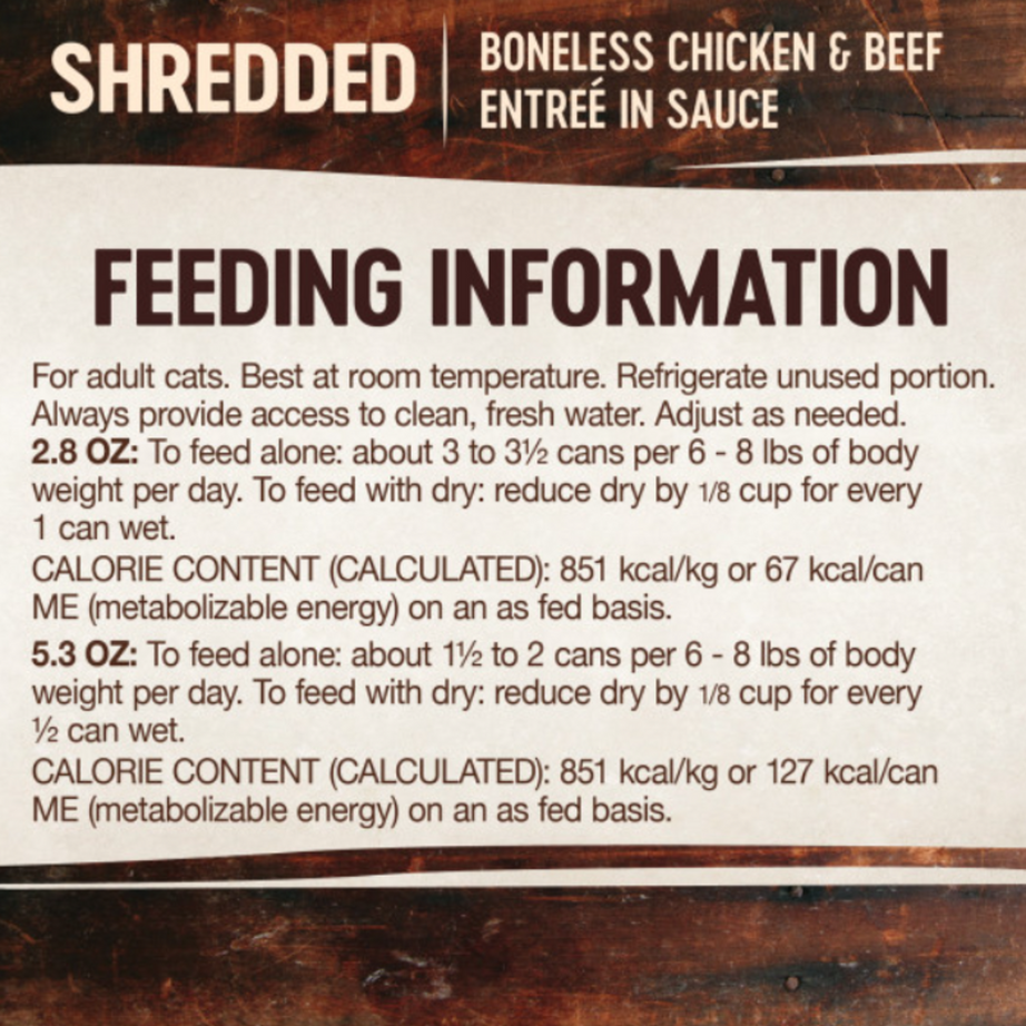 Wellness CORE Signature Selects Grain Free Canned Cat Food, Shredded Chicken & Beef Entree in Sauce