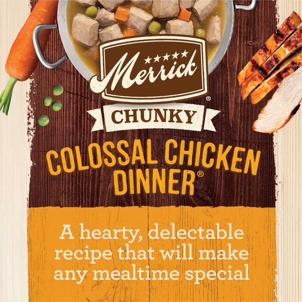 Merrick Chunky Grain Free Premium And Wholesome Canned Dog Food, Real Meat Colossal Chicken Dinner In Gravy