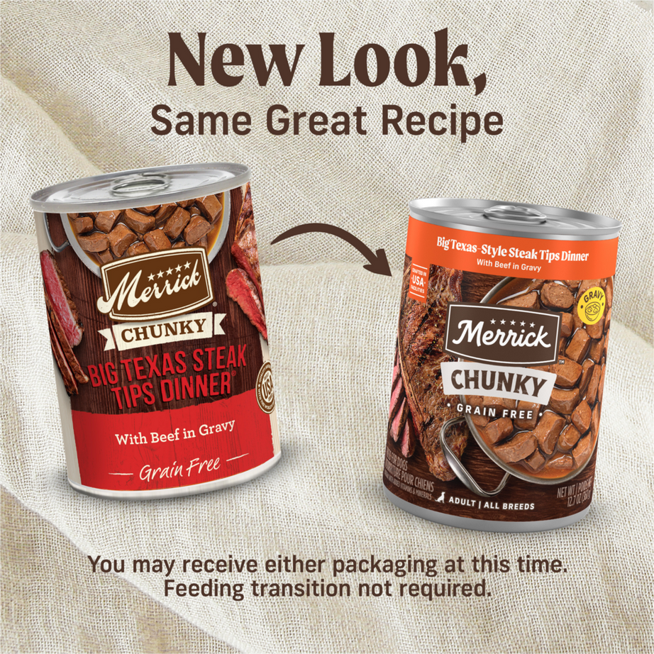Merrick Grain Free Big Texas Steak Tips Dinner Canned Dog Food