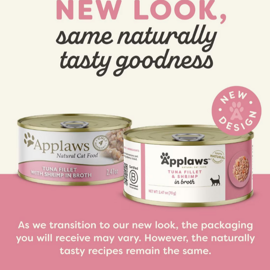 Applaws Natural Wet Cat Food Tuna with Shrimp in Broth
