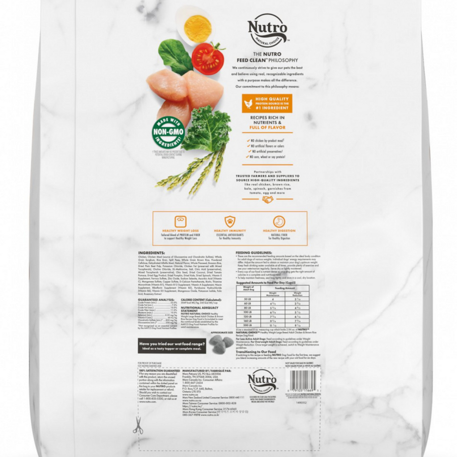 Nutro Wholesome Essentials Healthy Weight Large Breed Adult Farm-Raised Chicken, Rice & Sweet Potato Dry Dog Food