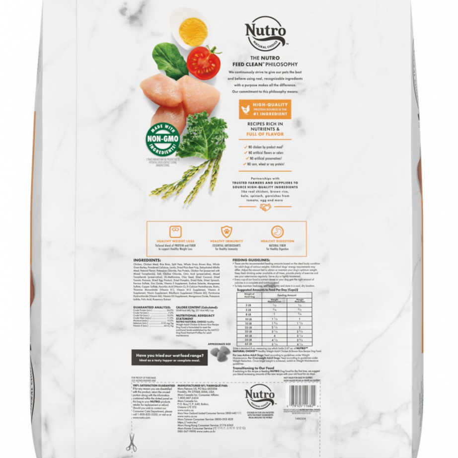 Nutro Wholesome Essentials Healthy Weight Adult Farm-Raised Chicken, Lentils & Sweet Potato Dry Dog Food