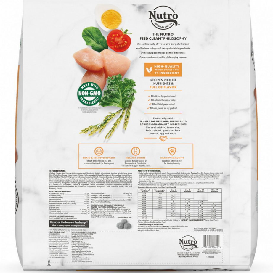 Nutro Wholesome Essentials Large Breed Puppy Farm-Raised Chicken, Brown Rice & Sweet Potato Dry Dog Food