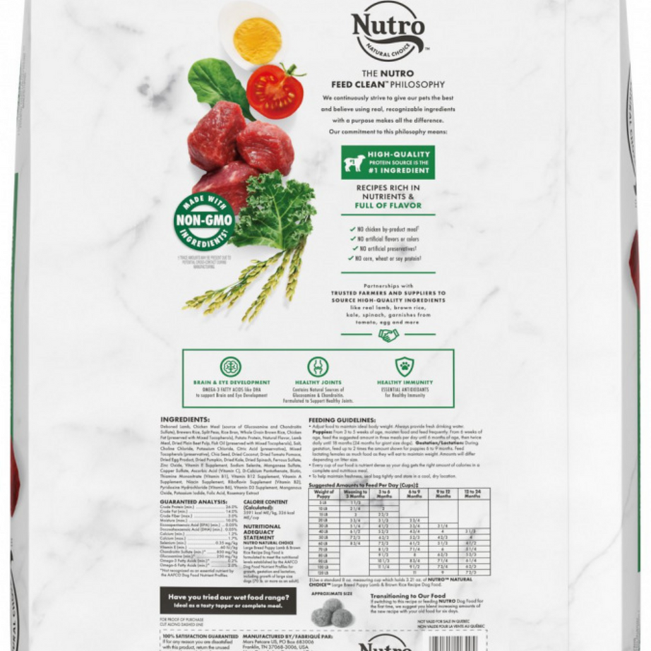 Nutro Wholesome Essentials Large Breed Puppy Pasture-Fed Lamb & Rice Dry Dog Food