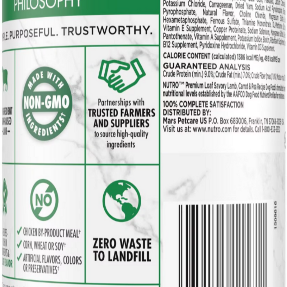 Nutro Savory Lamb Loaf Canned Dog Food