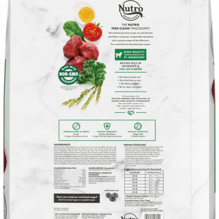 Nutro Wholesome Essentials Senior Pasture-Fed Lamb & Rice Dry Dog Food