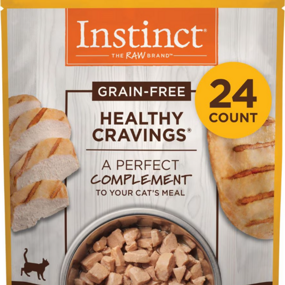 Instinct Healthy Cravings Grain Free Tender Chicken Recipe Meal Topper Pouches for Cats