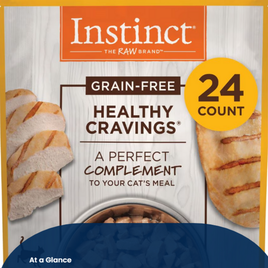 Instinct Healthy Cravings Grain Free Tender Chicken Recipe Meal Topper Pouches for Cats