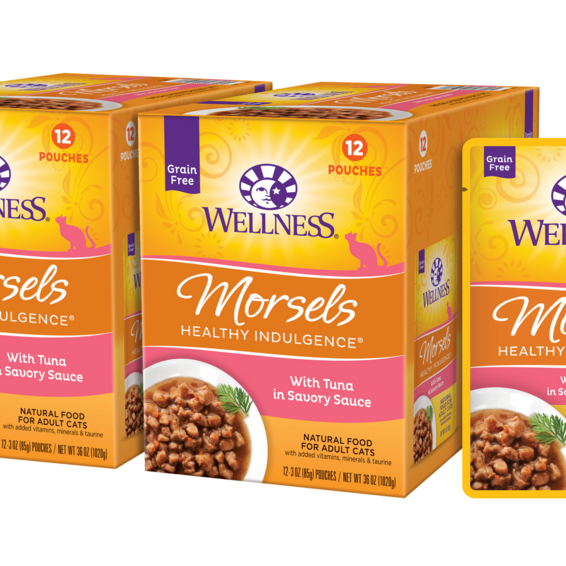 Wellness Healthy Indulgence Natural Grain Free Morsels with Tuna in Savory Sauce Cat Food Pouch