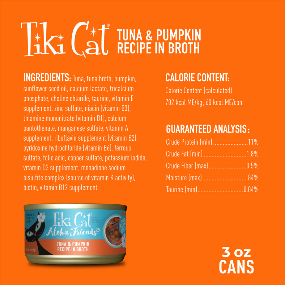 Tiki Cat Friends Grain Free Tuna with Pumpkin Canned Cat Food