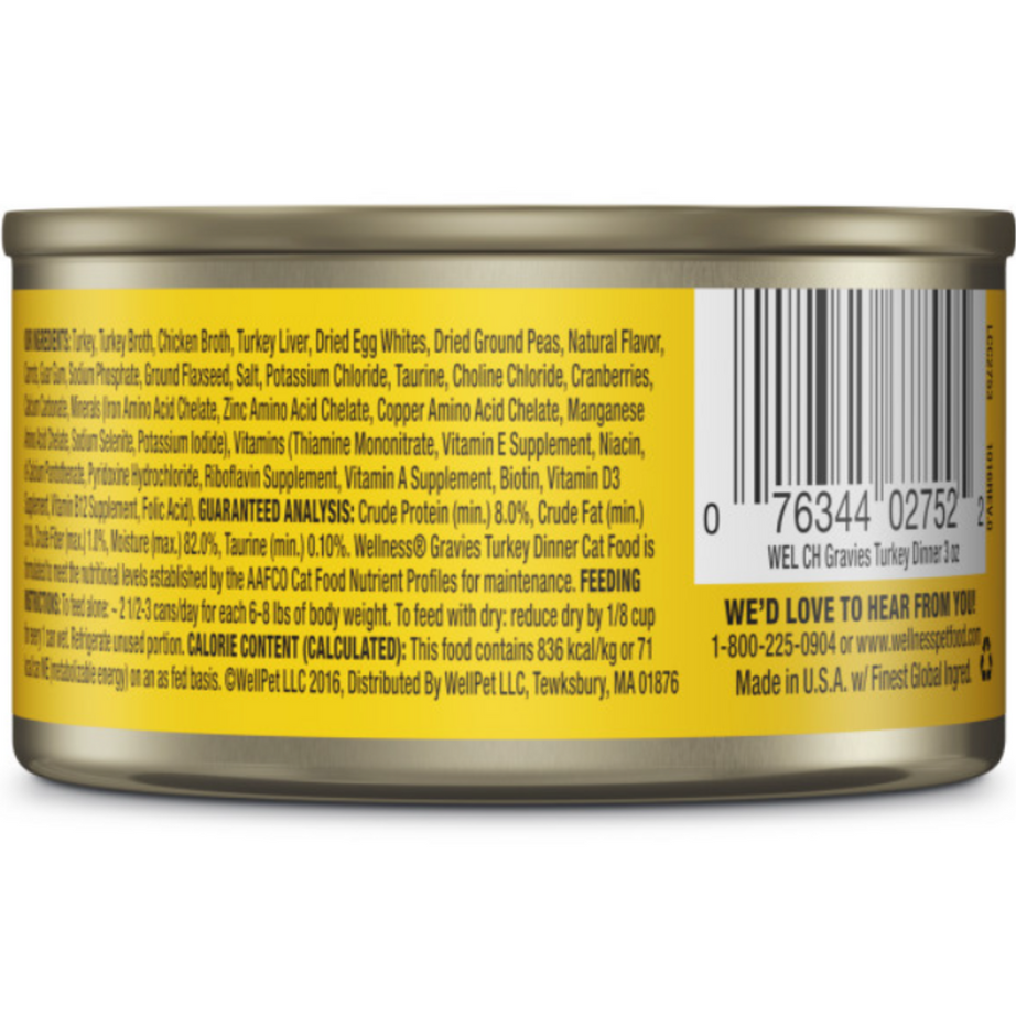 Wellness Natural Grain Free Gravies Turkey Dinner Canned Cat Food