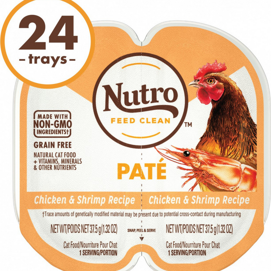 Nutro Perfect Portions Adult Grain Free Chicken and Shrimp Pate Wet Cat Food Trays