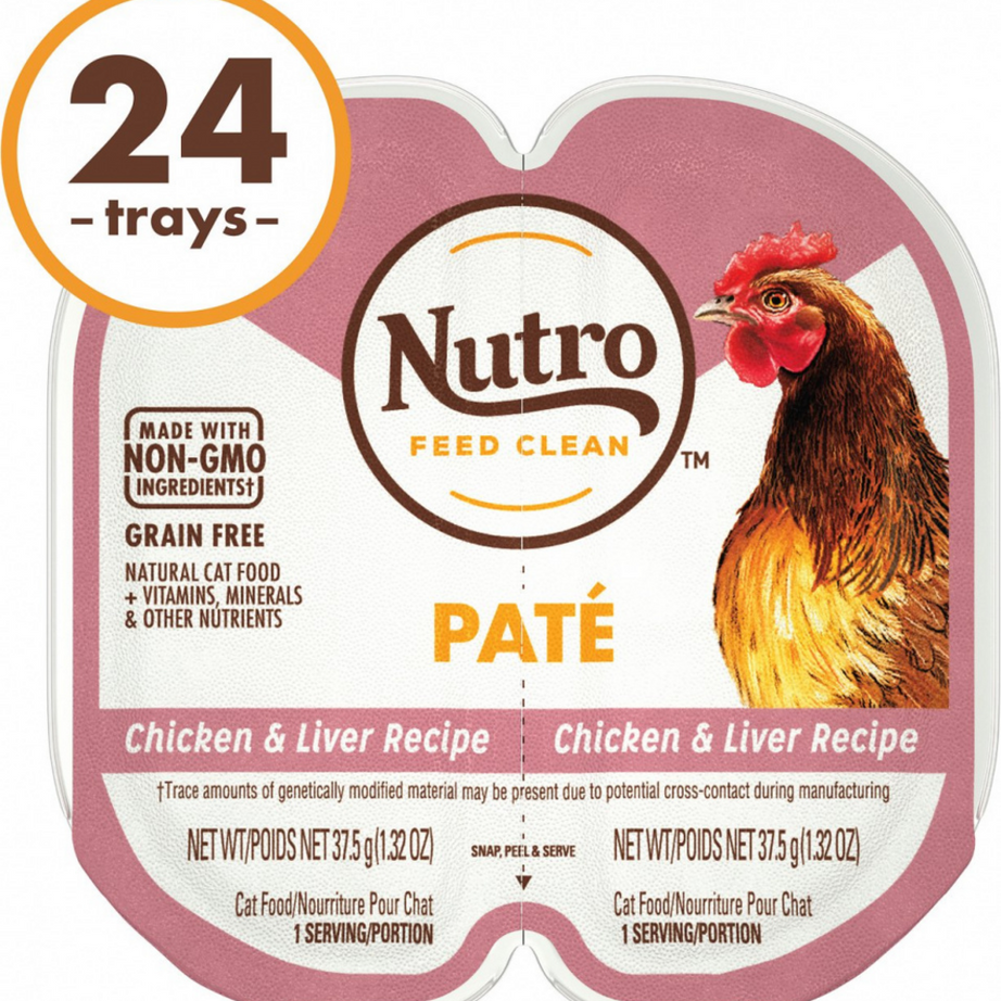 Nutro Perfect Portions Adult Grain Free Chicken & Liver Pate Wet Cat Food Trays