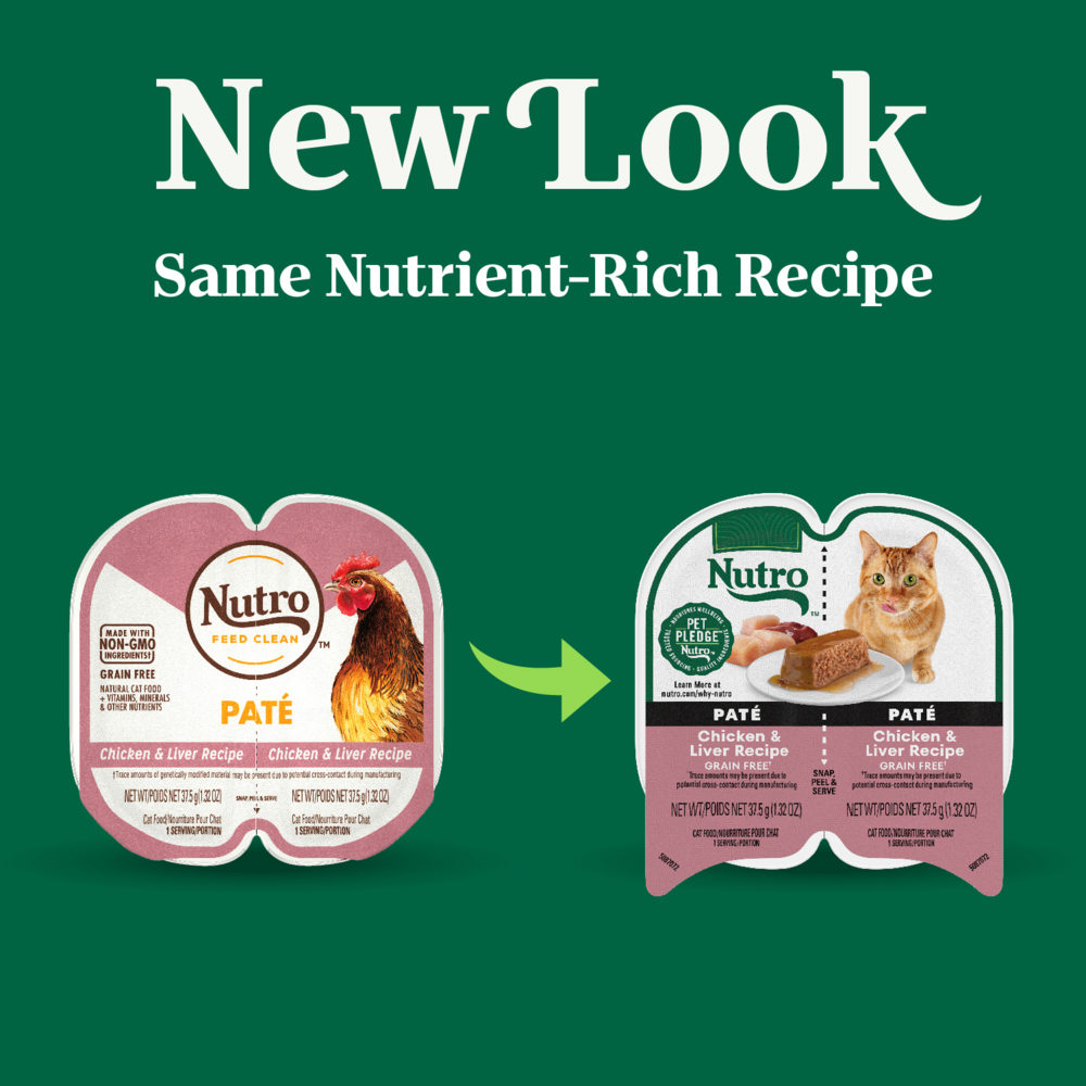 Nutro Perfect Portions Adult Grain Free Chicken & Liver Pate Wet Cat Food Trays