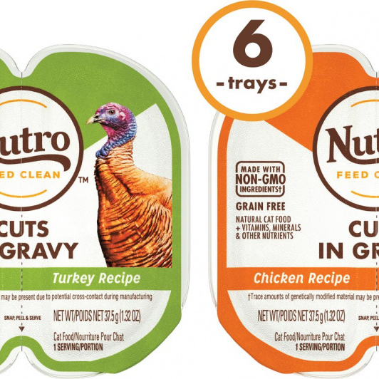 Nutro Perfect Portions Grain Free Chicken and Turkey Cuts in Gravy Wet Cat Food Tray Variety Pack