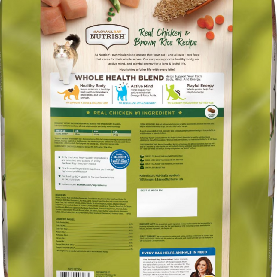 Rachael Ray Nutrish Natural Chicken & Brown Rice Recipe Dry Cat Food