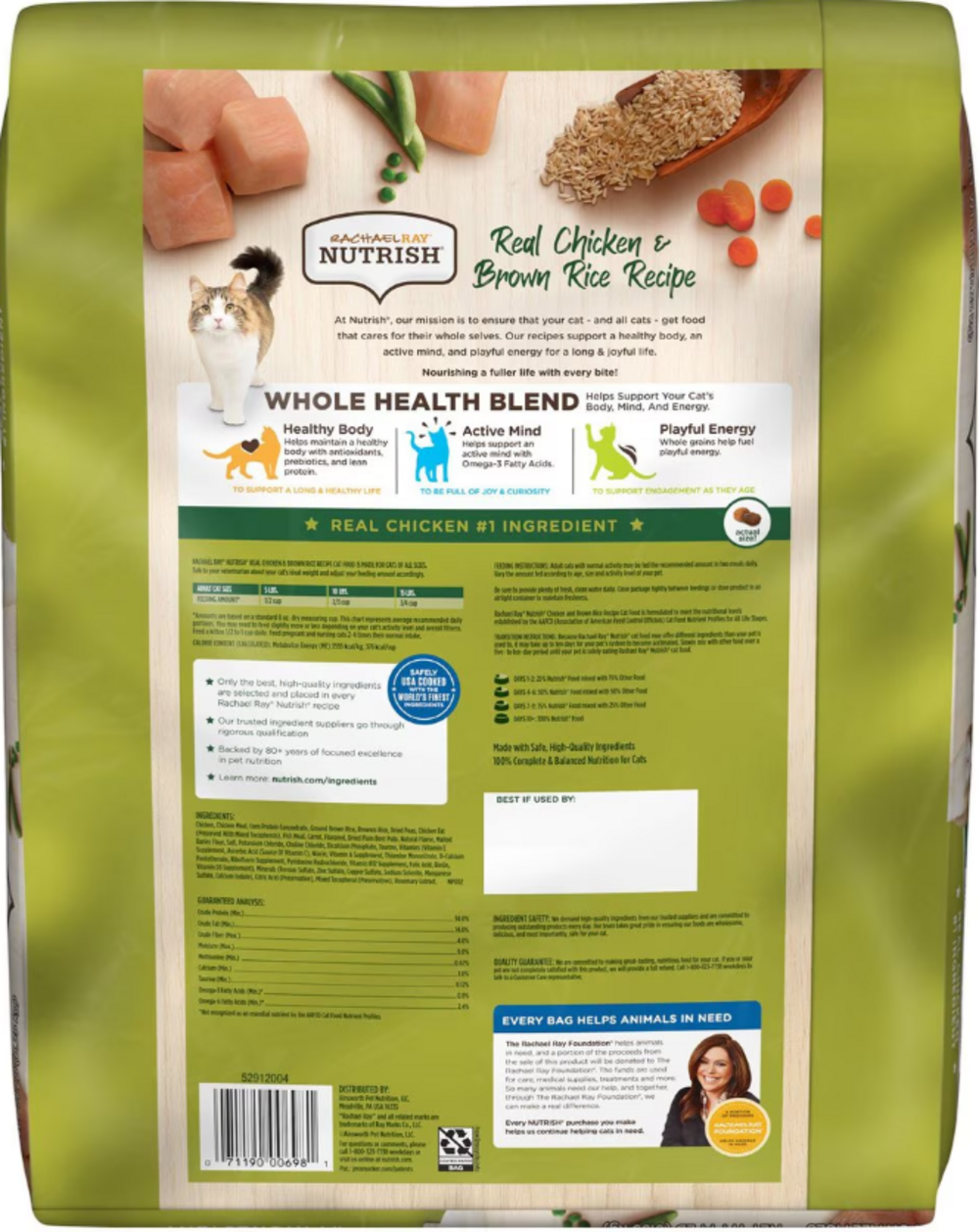 Rachael Ray Nutrish Natural Chicken & Brown Rice Recipe Dry Cat Food