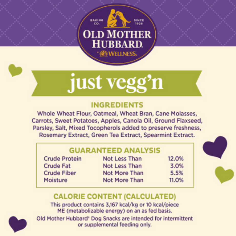 Old Mother Hubbard Crunchy Classic Natural Just Veg'N Biscuits Dog Treats