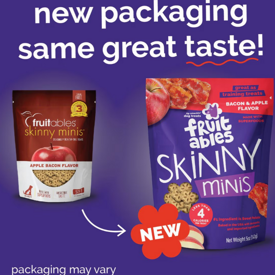 Fruitables Chewy Skinny Minis Apple Bacon Dog Treats