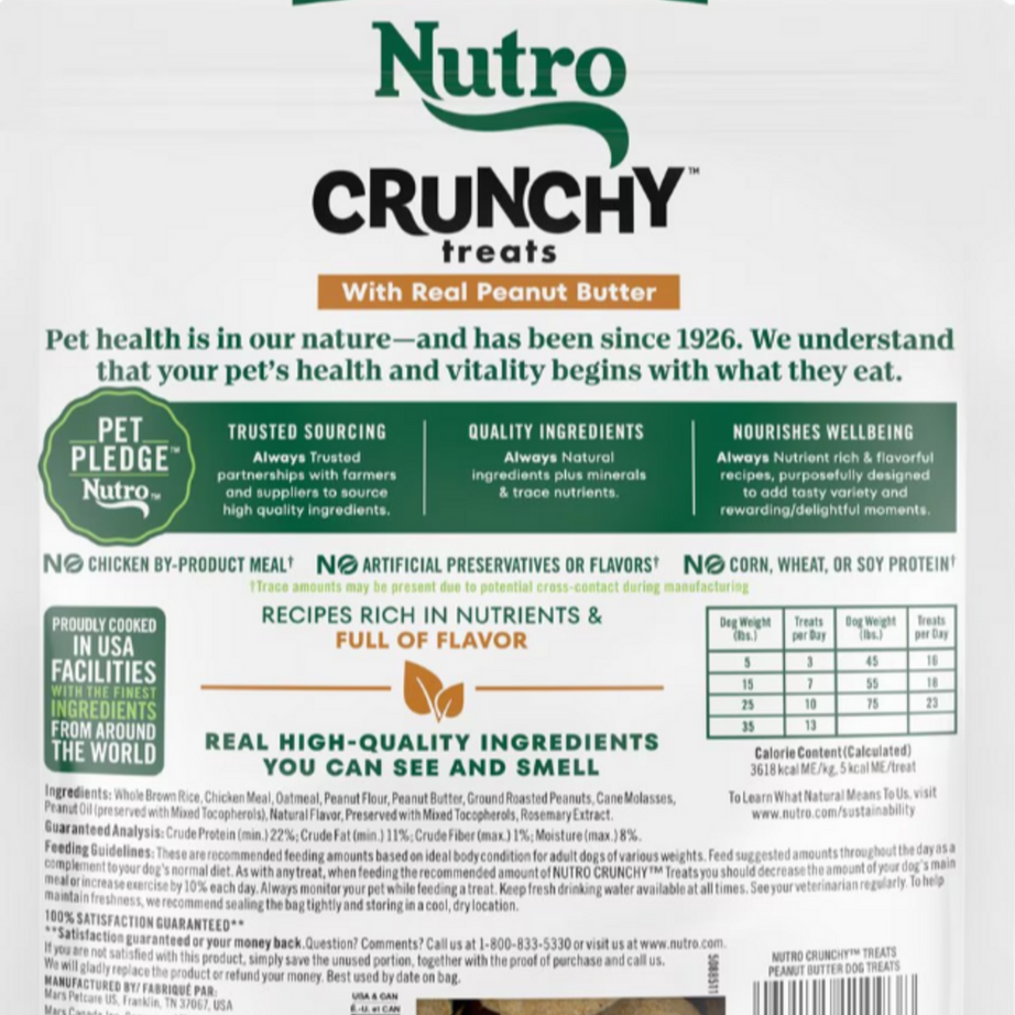 Nutro Crunchy Treats with Real Peanut Butter Dog Treats