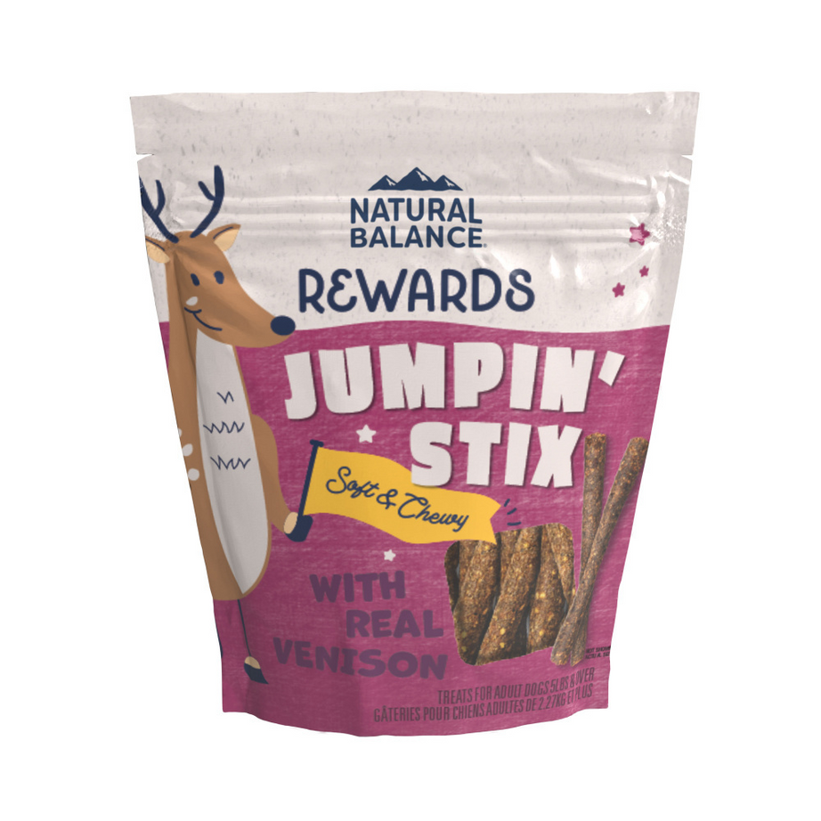 Natural Balance Rewards Jumpin' Stix Dog Treats with Real Venison