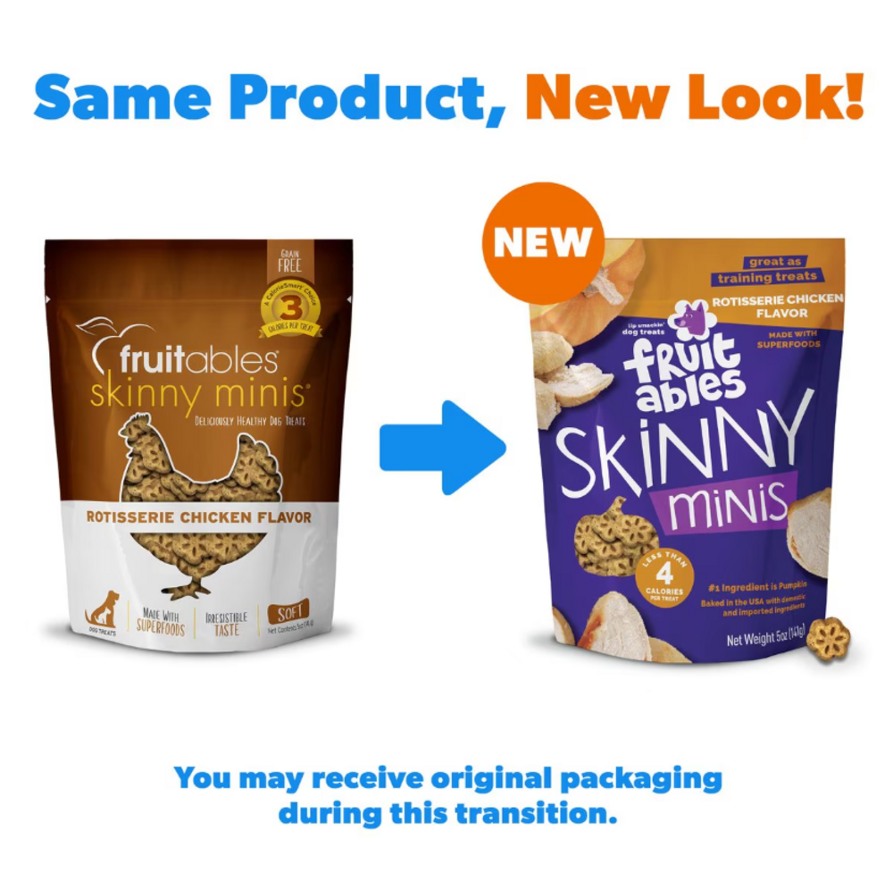 Fruitables Skinny Minis Rotisserie Chicken Flavor Soft & Chewy Dog Treats