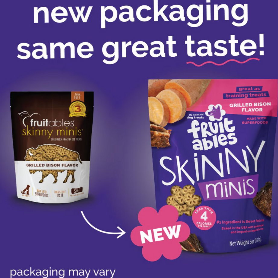 Fruitables Skinny Minis Grilled Bison Flavor Soft & Chewy Dog Treats