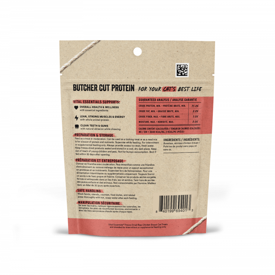 Vital Essentials Vital Cat Freeze Dried Grain Free Chicken Breast Cat Treats