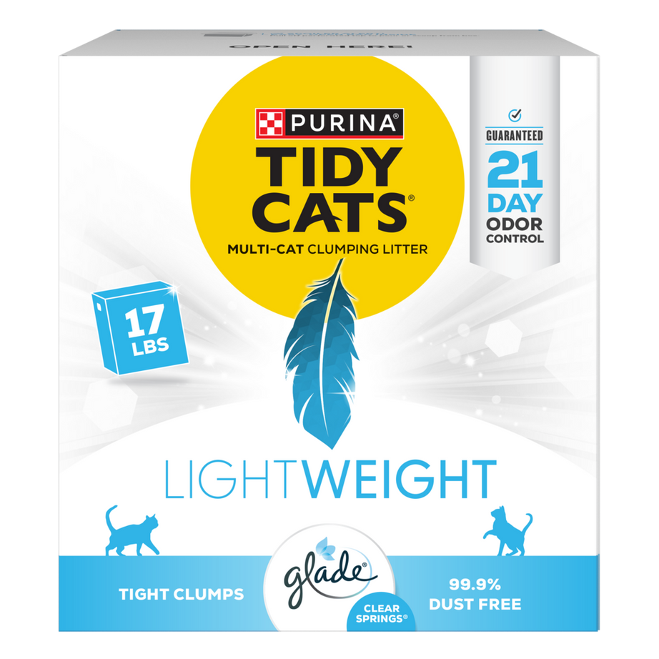 Tidy Cats Clear Springs Scent LightWeight Glade Tough Odor Solutions Clumping Cat Litter