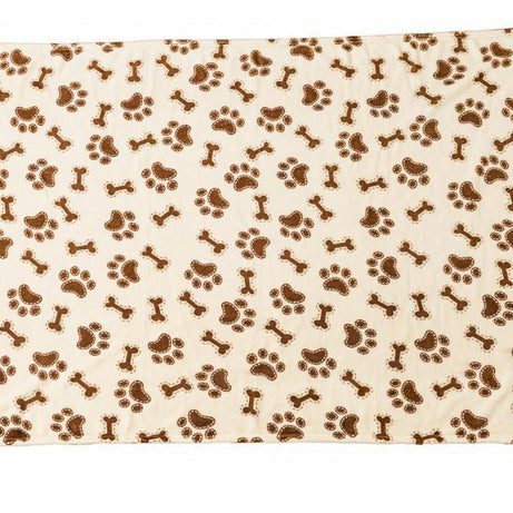 SNUGGLER BONES/PAWS PRINT BLANKET CREAM 40X60
