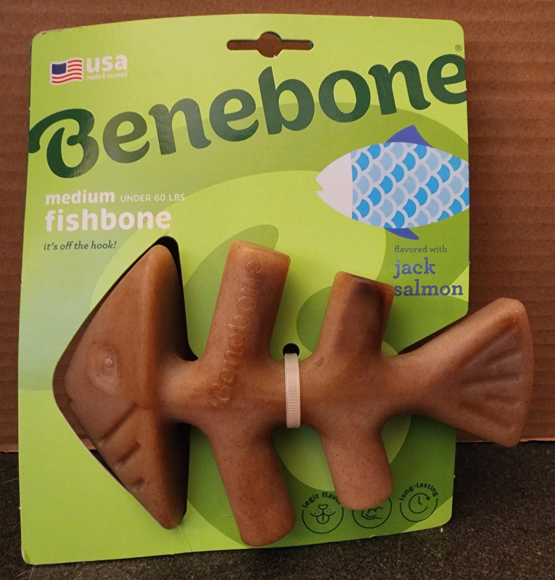 Benebone Fish Bone Real Jack Salmon Flavor Medium Dog Chew