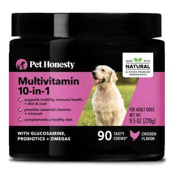 Pet Honesty 10-for-1 Multivitamin Chicken Flavored Soft Chews for Dogs 9.5oz