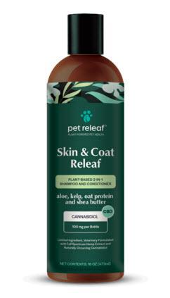 Pet Releaf CBD Dog Grooming Shampoo Skin Coat 2 In 1 Shampoo Conditiner 16 oz