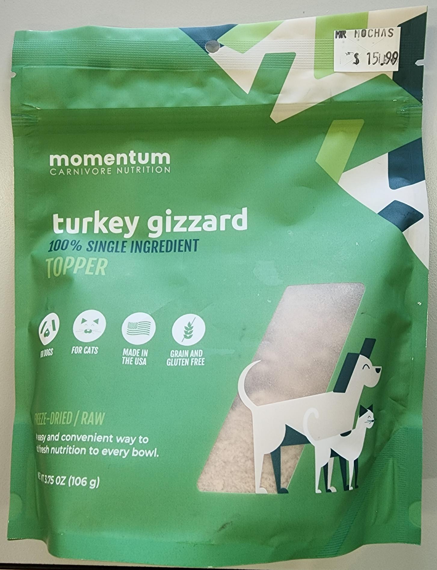 Momentum Dog Food Topper Turkey Gizzard 3.75 oz